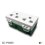 เต้ารับแนวตั้ง กราวด์คู่แนวตั้ง สีขาว (แบบขันสกรู) ขนาด 3 ช่อง 16A 250VAC NANO SC-PV601 - Image 2