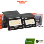BEWON สปอร์ตไลท์โซล่าเซลล์ 100W / 200W รุ่น MICRO | โคมไฟ 3 สี (Daylight/Warm/Cool) ในตัวเดียว กันน้ำ IP65 | Narin Electric