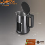 LAMPTAN กาต้มน้ำไฟฟ้า 1.7 ลิตร รุ่น KT2000-01 (2000W) | สแตนเลส 304 ปรับอุณหภูมิ 6 ระดับ มีหน้าจอ LED
