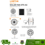 Lamptan พัดลมโซล่าเซลล์ พลังงานแสงอาทิตย์ SOLAR FAN 5 ใบพัด 17 นิ้ว พัดลมโซล่า เซลล์ รุ่น STS-02