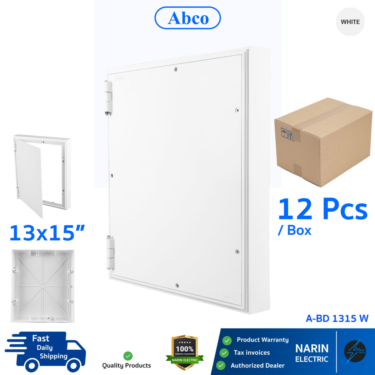 แผงไฟฟ้าพลาสติก แผงพลาสติก รุ่น A-BD 1315 (13"x 15") สีขาว Abco/Leetech - Image 3