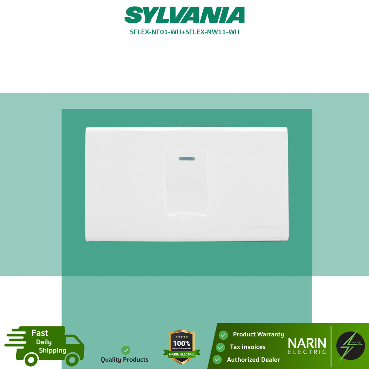 SYLVANIA สวิตช์ 1 ทาง รุ่น SFLEX-NW11-WH