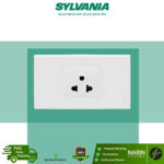 SYLVANIA เต้ารับกราวด์เดี่ยว แนวตั้ง มีม่านนิรภัย รุ่น SFLEX-NSV2-WH